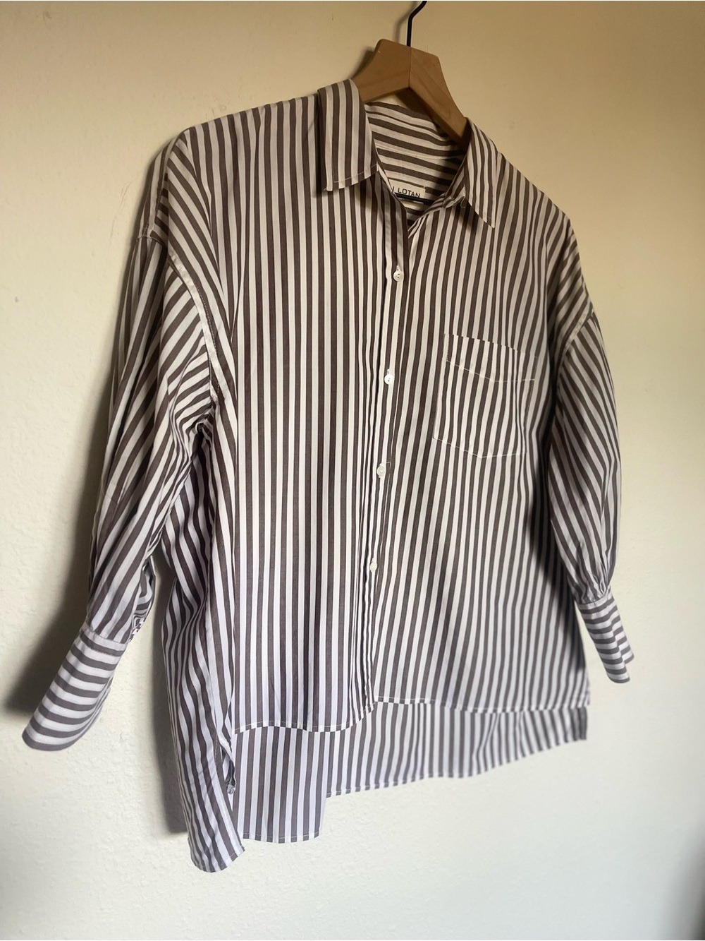 Nili Lotan Lonnie Striped Button Down Shirt - Size Large - Picture 3 of 5